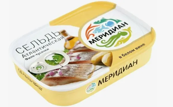 Сельдь Меридиан филе-кусочки в белом вине