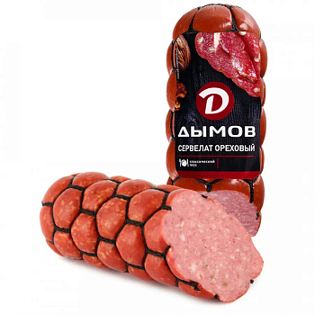 Сервелат Ореховый в/к срез Дымов.