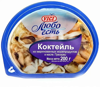 Коктейль Vici из маринованных морепродуктов в масле 