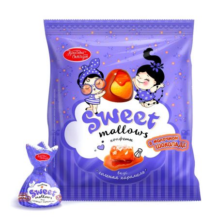 Конфеты Sweet Mallows в молочном шоколаде со вкусом соленой карамели