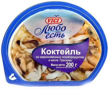 Коктейль Vici из маринованных морепродуктов в масле 