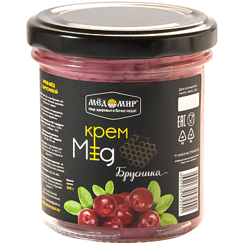 Крем-мёд натуральный с брусникой Мед России