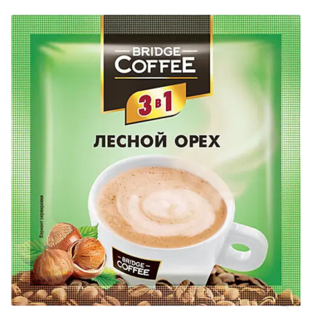Напиток кофейный 3 в 1 Bridge Coffee с ароматом лесного ореха