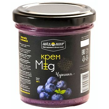 Крем-мёд натуральный с черникой Мед России