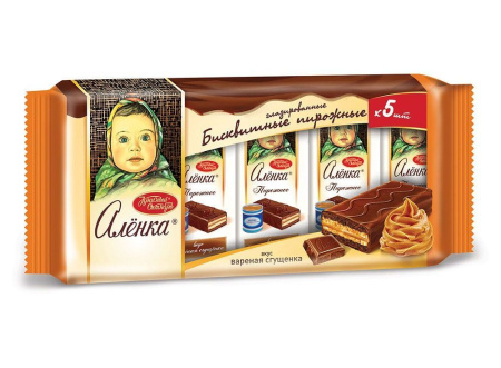 Пирожное бисквитное Аленка вкус вареная сгущенка 240