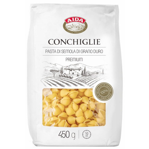 Макаронные изделия AIDA Conchiglie/Ракушка, 450 г